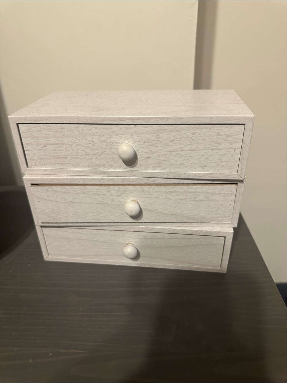 White 3-Drawer Wooden Organizer